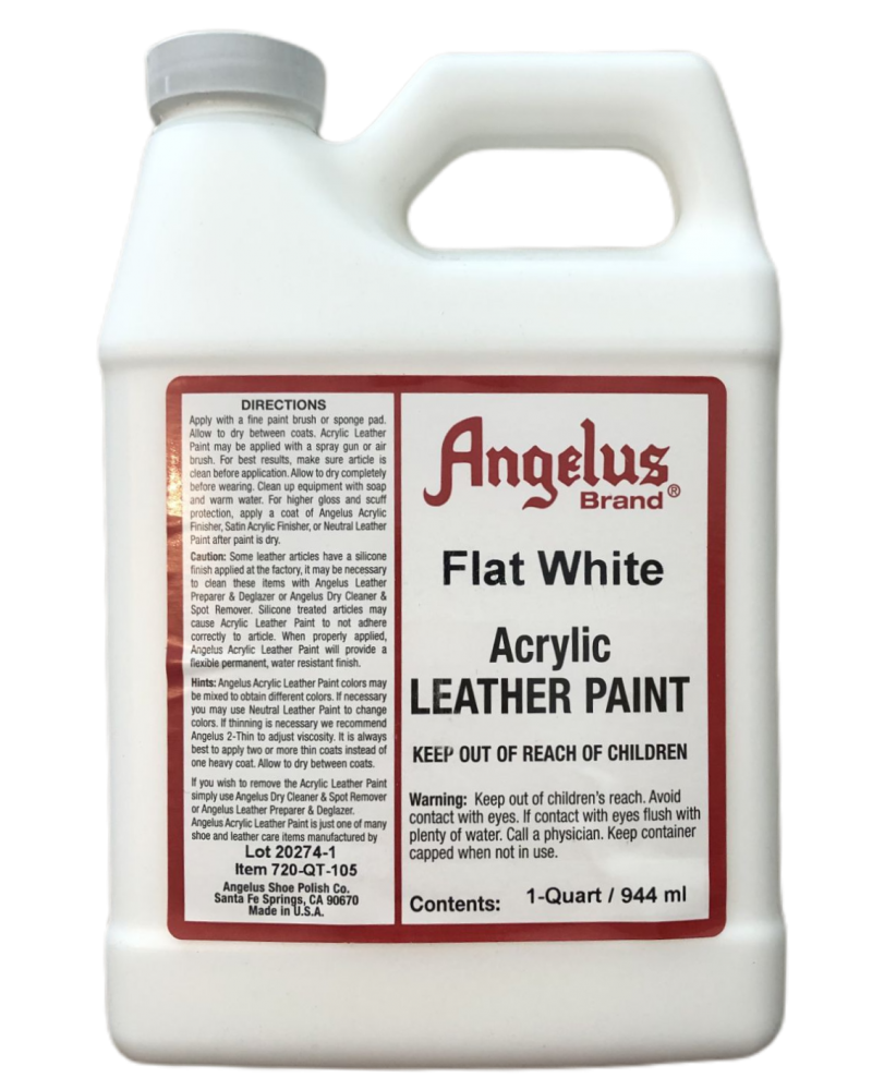 Angelus Leather Paint Quart 1 liter Flat White 105