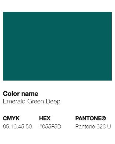 Pantone 323U - Vert Emeraude Profond