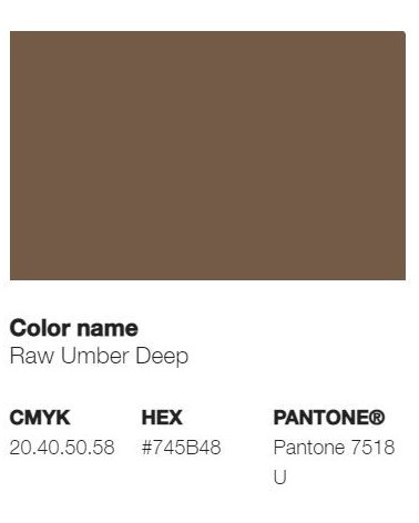 Pantone 7518U - Terre d'Ombre Brute Profond