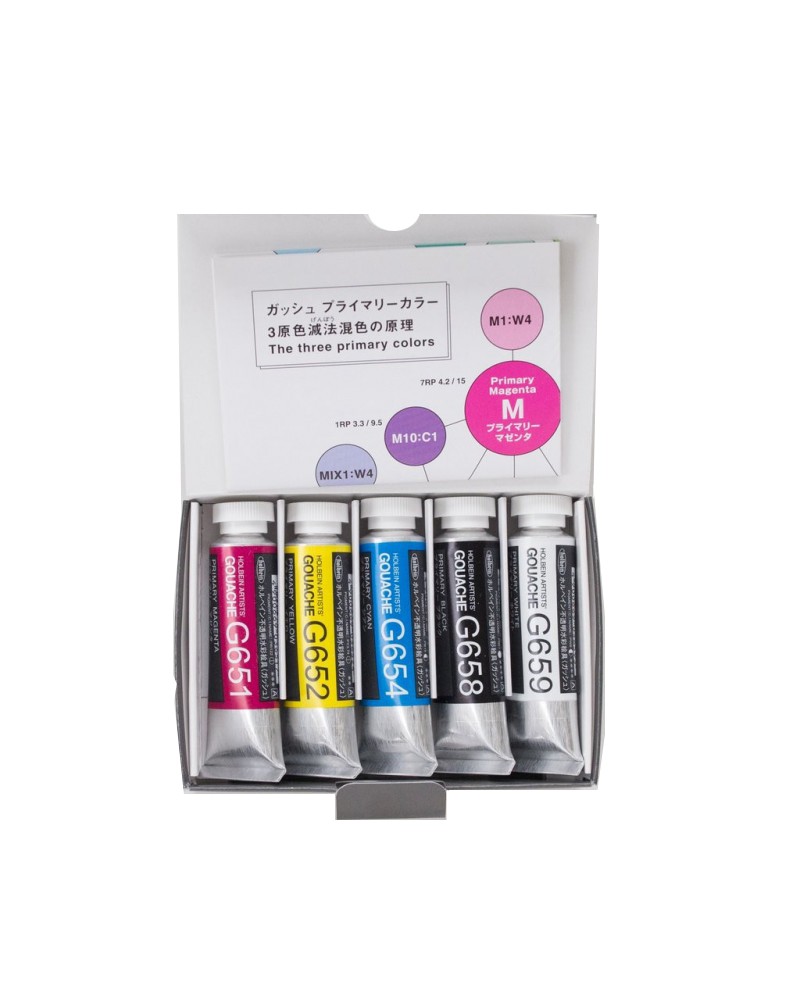 Holbein Designer Artists Gouache 15ml Primary Color Set of 5 