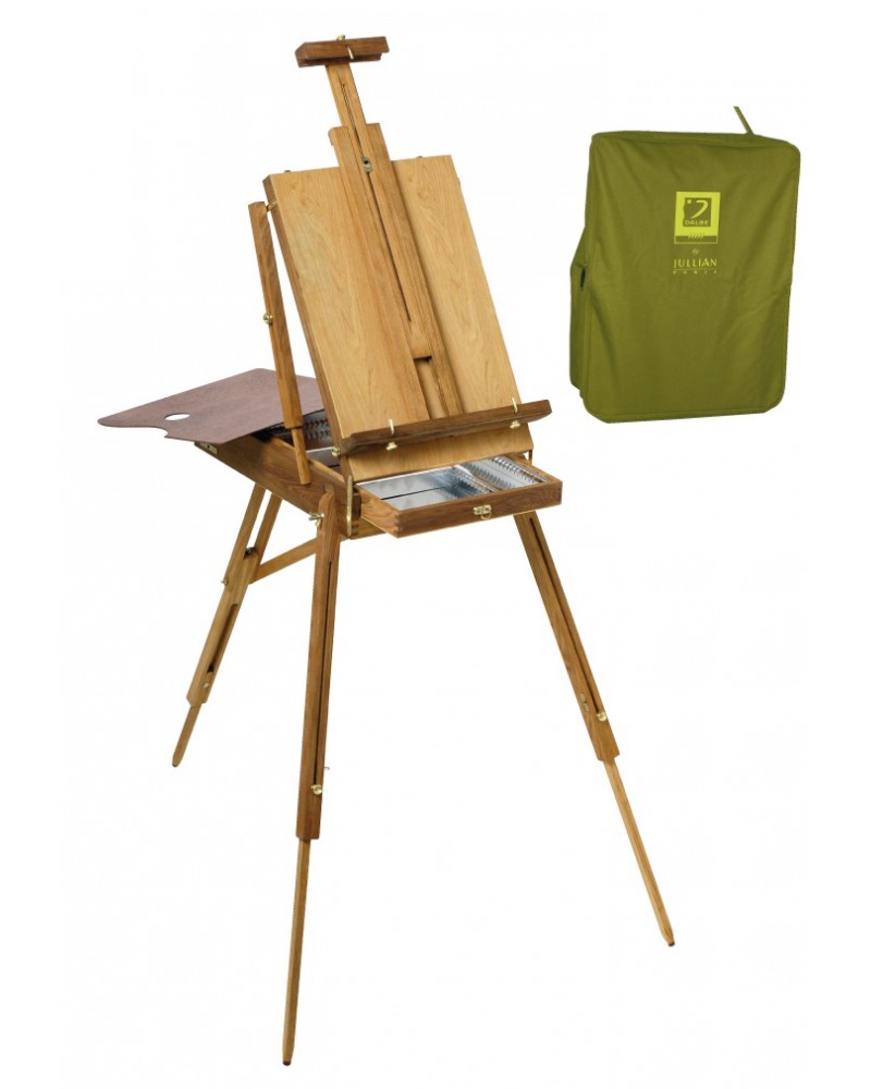 Artist French Easel Box Beechwood With Wheels & Wooden Palette